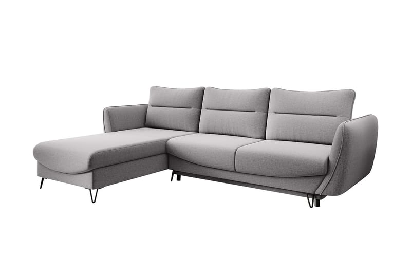 Lence Sovesofa m. Chaiselong Opbevaring - Lysegrå - Møbler - Sofaer - Sovesofaer