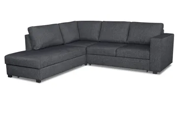 Leo Sovesofa 3-pers med Chaiselong Venstre - Mørkegrå - Møbler - Sofaer - Sovesofaer