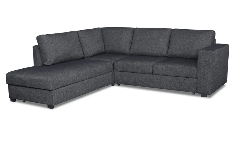 Leo Sovesofa 3-pers med Chaiselong Venstre - Mørkegrå - Møbler - Sofaer - Sovesofaer