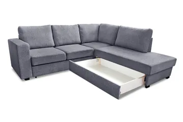 Leo Sovesofa med Chaiselong Højre - Lysegrå - Møbler - Sofaer - Sovesofaer