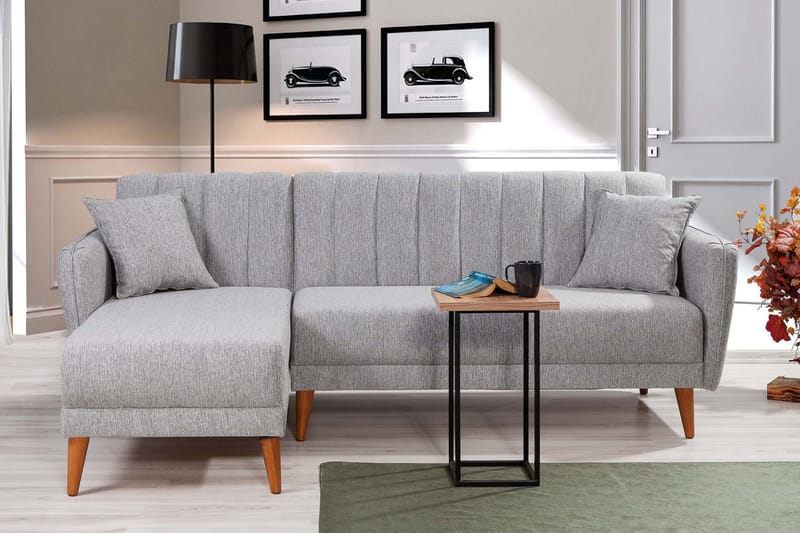 Lepinas Sovesofa med Chaiselong Venstre - Grå/Natur - Møbler - Sofaer - Sovesofaer