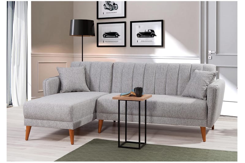 Lepinas Sovesofa med Chaiselong Venstre - Grå/Natur - Møbler - Sofaer - Sovesofaer