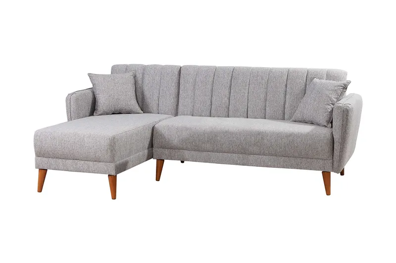 Lepinas Sovesofa med Chaiselong Venstre, Grå/Natur