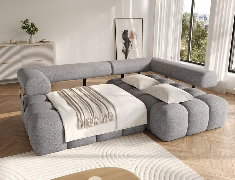 Levvi 3-personers boblende sovesofa med divan, højre - Coralline 03 - Møbler - Sofaer - Sovesofaer