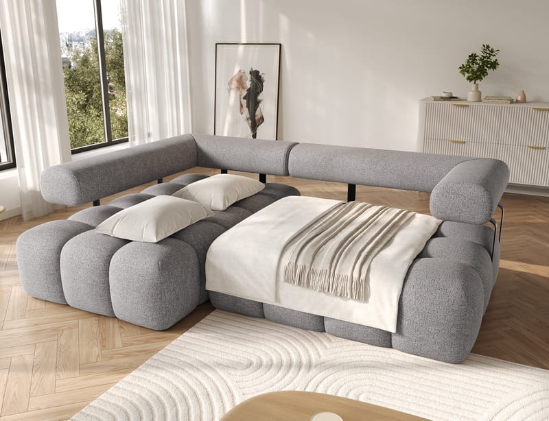 Levvi 3-personers Bubblig sovesofa med divan venstre - Coralline 03 - Møbler - Sofaer - Sovesofaer