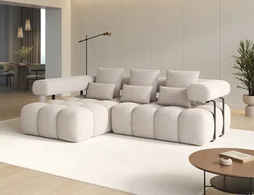 Levvi 3-personers Bubblig sovesofa med divan venstre - Bazalt 18 - Møbler - Sofaer - Sovesofaer
