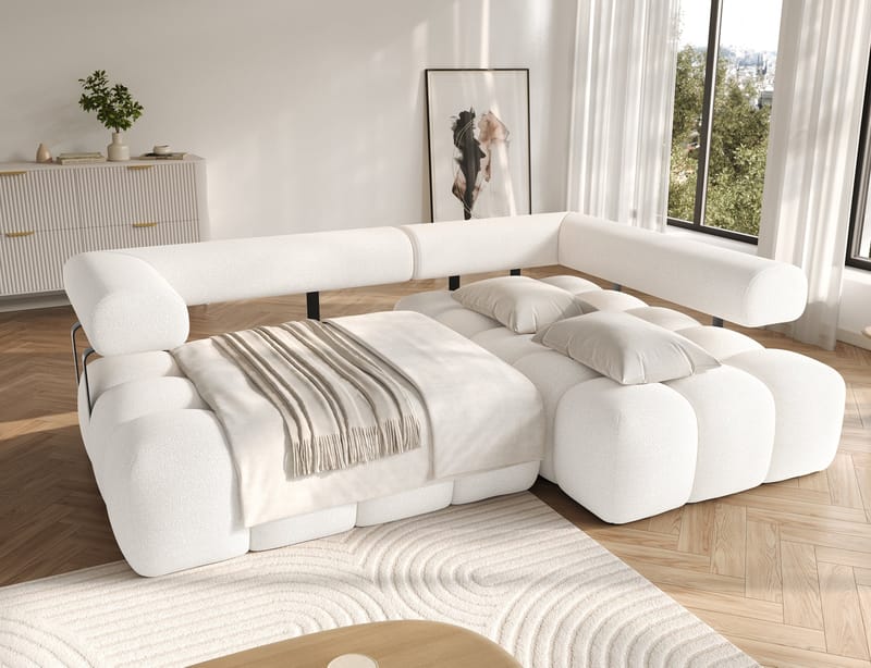 Levvi 3-personers boblende sovesofa med divan, højre - Jaffray 01 - Møbler - Sofaer - Sovesofaer