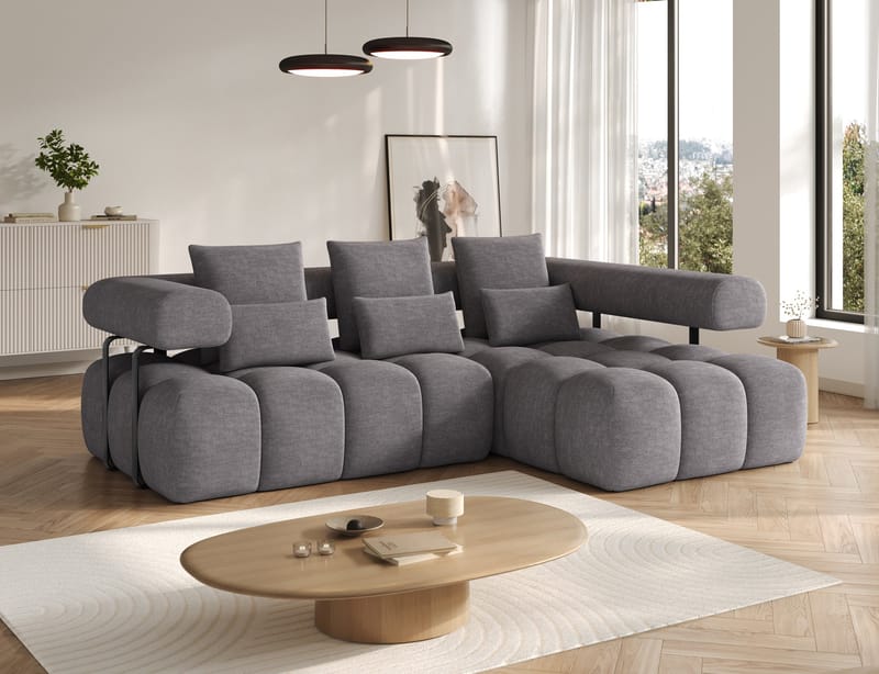 Levvi 3-personers boblende sovesofa med divan, højre - Manhattan 03 - Møbler - Sofaer - Sovesofaer