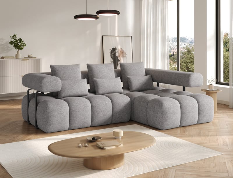 Levvi 3-personers boblende sovesofa med divan, højre - Coralline 03 - Møbler - Sofaer - Sovesofaer