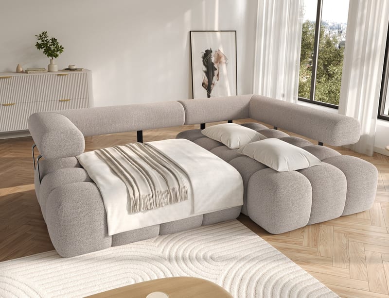 Levvi 3-personers boblende sovesofa med divan, højre - Royal 18 - Møbler - Sofaer - Sovesofaer