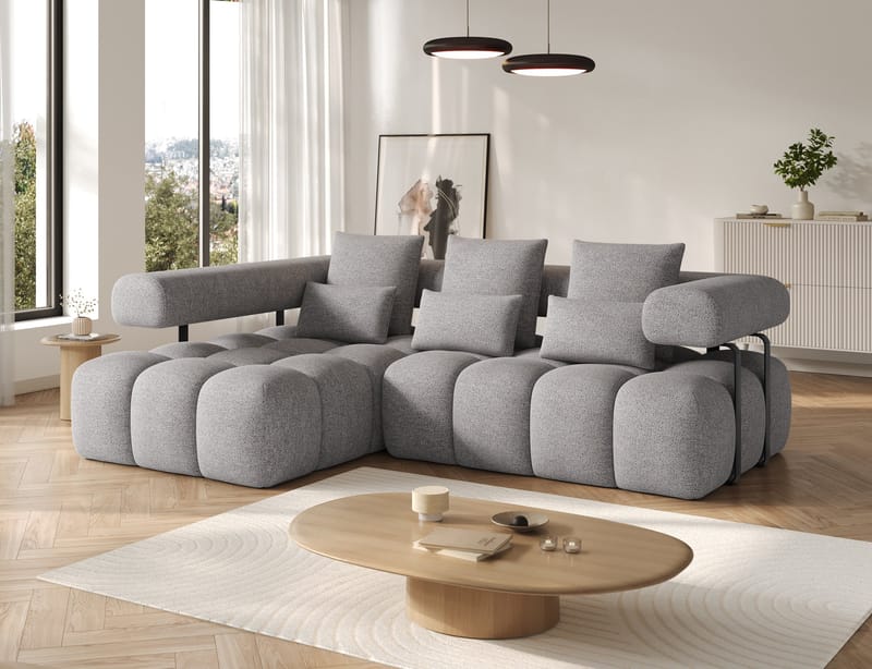 Levvi 3-personers Bubblig sovesofa med divan venstre - Coralline 03 - Møbler - Sofaer - Sovesofaer