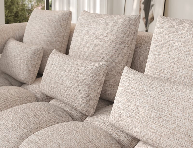 Levvi 3-personers Bubblig sovesofa med divan venstre - Bazalt 18 - Møbler - Sofaer - Sovesofaer