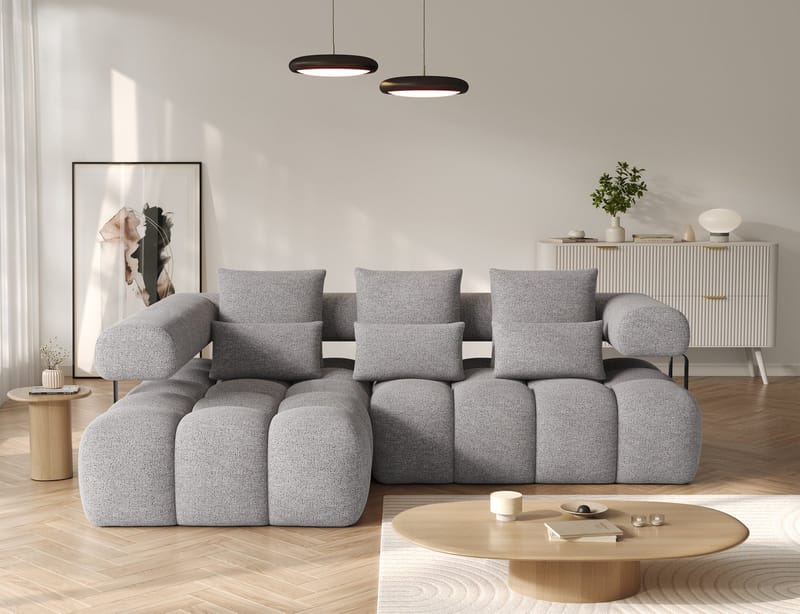 Levvi 3-personers Bubblig sovesofa med divan venstre - Coralline 03 - Møbler - Sofaer - Sovesofaer