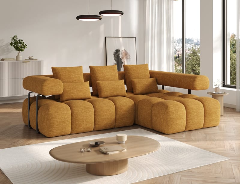 Levvi 3-personers boblende sovesofa med divan, højre - Manhattan 45 - Møbler - Sofaer - Sovesofaer
