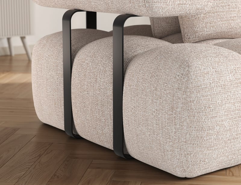 Levvi 3-personers boblende sovesofa med divan, højre - Bazalt 18 - Møbler - Sofaer - Sovesofaer