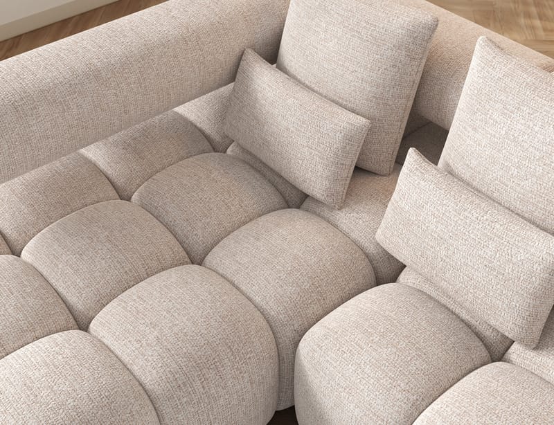 Levvi 3-personers Bubblig sovesofa med divan venstre - Bazalt 18 - Møbler - Sofaer - Sovesofaer