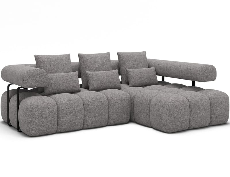 Levvi 3-personers boblende sovesofa med divan, højre, Coralline 03