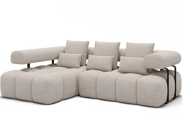 Levvi 3-personers Bubblig sovesofa med divan venstre - Bazalt 18 - Møbler - Sofaer - Sovesofaer