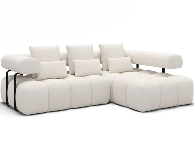 Levvi 3-personers boblende sovesofa med divan, højre, Jaffray 01