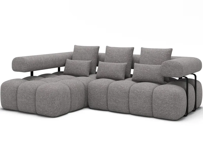Levvi 3-personers Bubblig sovesofa med divan venstre, Coralline 03