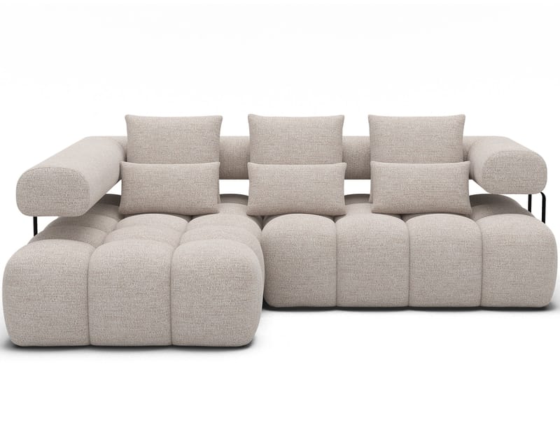 Levvi 3-personers Bubblig sovesofa med divan venstre - Bazalt 18 - Møbler - Sofaer - Sovesofaer