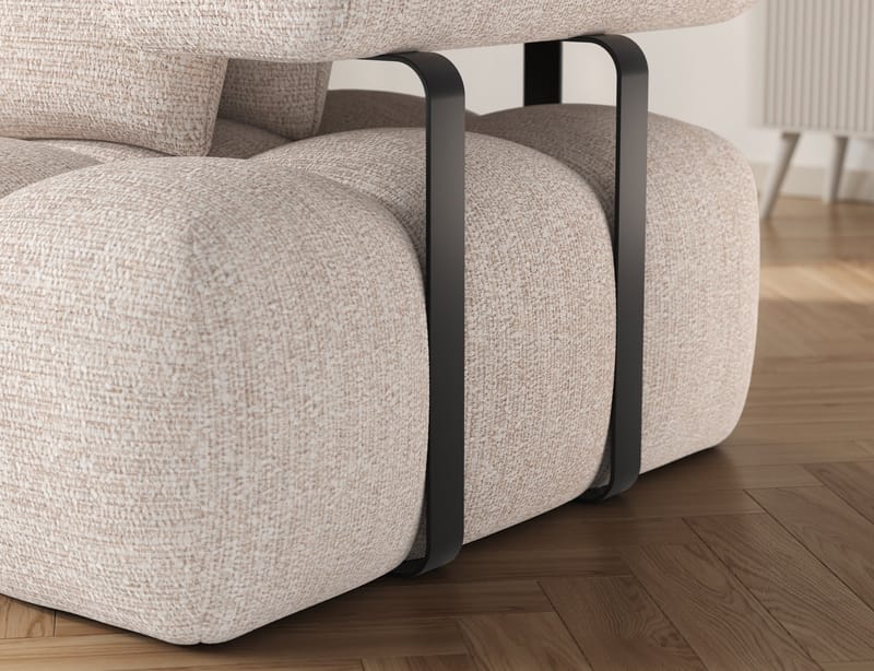 Levvi 3-personers Bubblig sovesofa med divan venstre - Bazalt 18 - Møbler - Sofaer - Sovesofaer