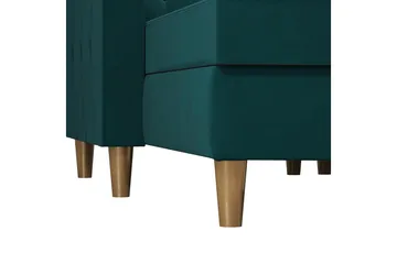 Liberty 3-personers Venstrevendt Sovesofa med Chaiselong 105x195 cm med Opbevaring i Stof - Grøn - Møbler - Sofaer - Sovesofaer