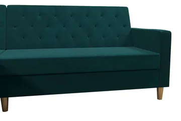 Liberty 3-personers Venstrevendt Sovesofa med Chaiselong 105x195 cm med Opbevaring i Stof - Grøn - Møbler - Sofaer - Sovesofaer