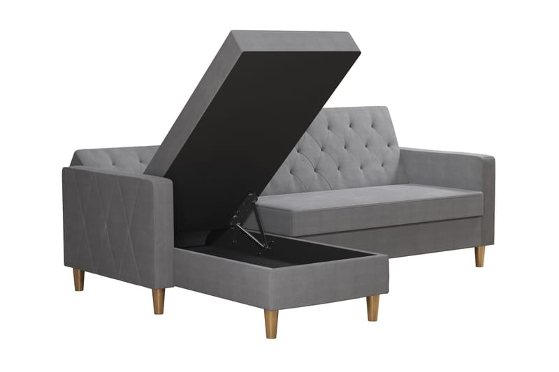 Liberty Chaiselongsovesofa Grå - CosmoLiving - Møbler - Sofaer - Sovesofaer - Sovesofa chaiselong