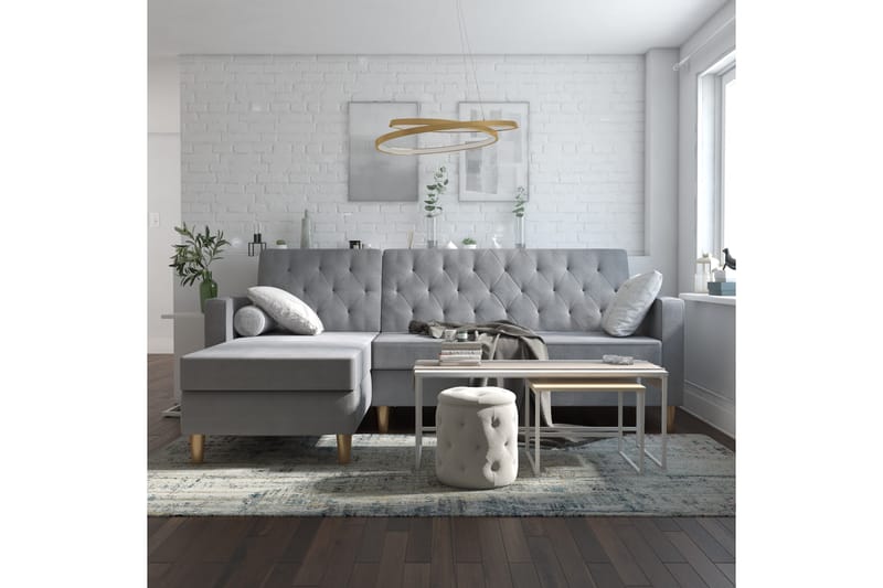 Liberty Chaiselongsovesofa Grå - CosmoLiving - Møbler - Sofaer - Sovesofaer - Sovesofa chaiselong