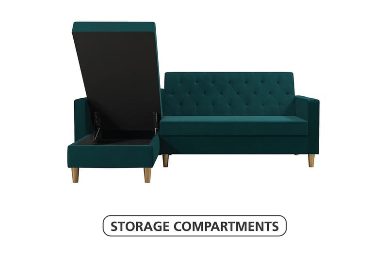 Liberty Chaiselongsovesofa Grøn - Møbler - Sofaer - Sovesofaer