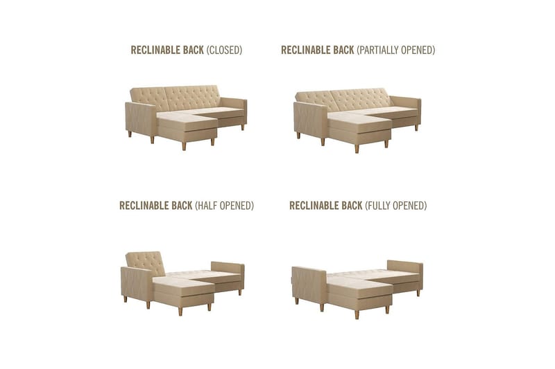 Liberty Chaiselongsovesofa Hvid - Møbler - Sofaer - Sovesofaer