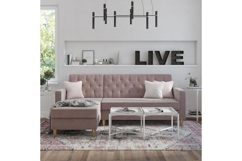 Liberty Chaiselongsovesofa Lyserød - CosmoLiving - Møbler - Sofaer - Sovesofaer