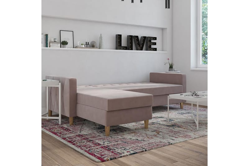 Liberty Chaiselongsovesofa Lyserød - CosmoLiving - Møbler - Sofaer - Sovesofaer