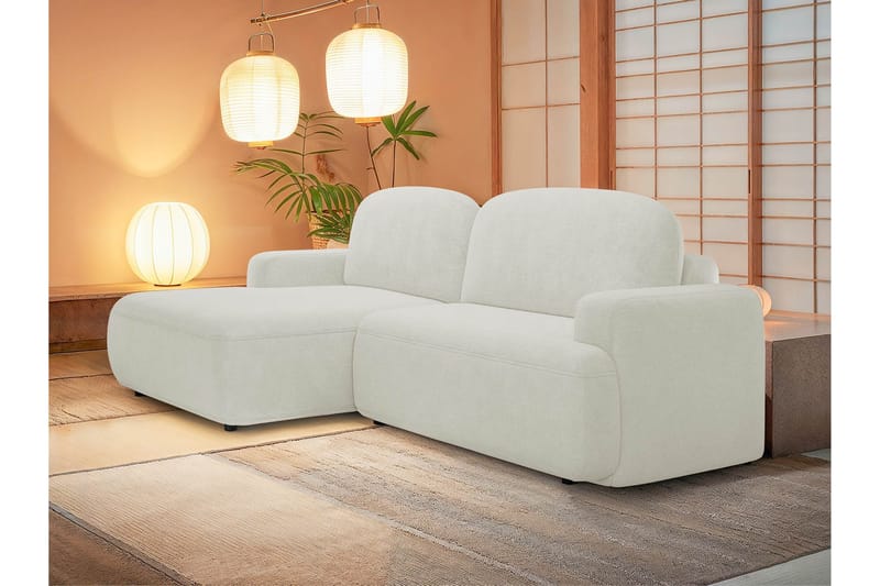 Lifeina Sovesofa Med 2-Personers Divan - Beige/Hvid - Møbler - Sofaer - Sovesofaer