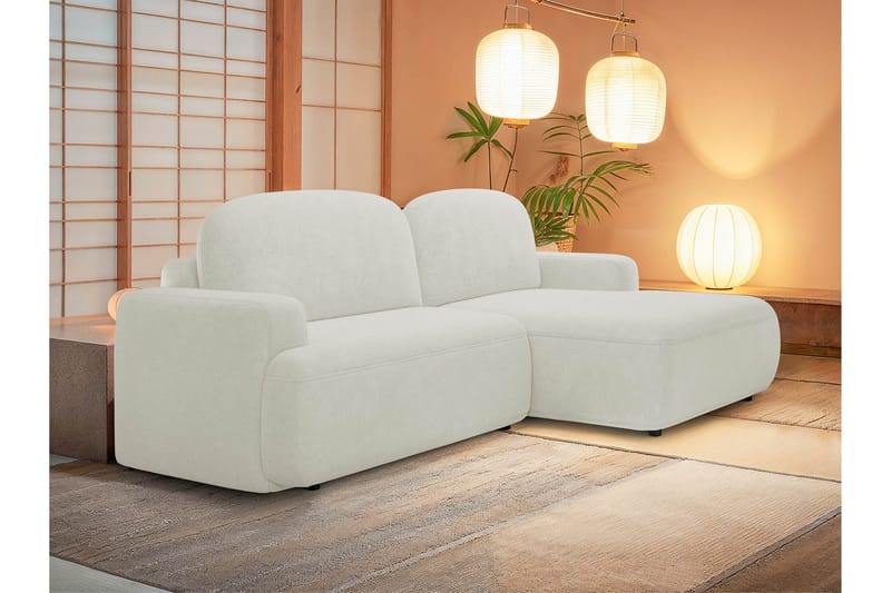 Lifeina Sovesofa Med 2-Personers Divan - Beige/Hvid - Møbler - Sofaer - Sovesofaer