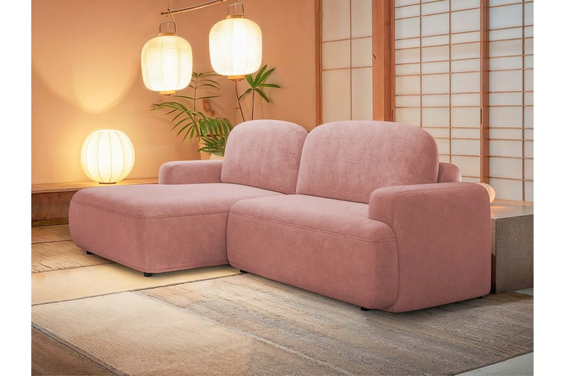 Lifeina Sovesofa Med 2-Personers Divan - Lyserød - Møbler - Sofaer - Sovesofaer