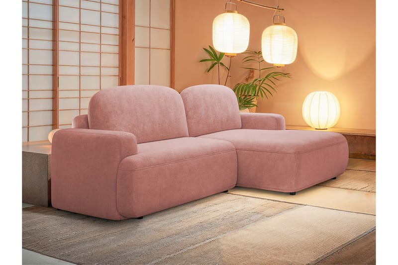 Lifeina Sovesofa Med 2-Personers Divan - Lyserød - Møbler - Sofaer - Sovesofaer