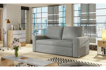 Lijan 2-personers Sovesofa 125x200 cm med Opbevaring i Stof - Grå - Møbler - Sofaer - Sovesofaer