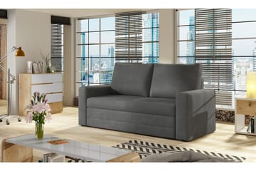 Lijan 2-personers Sovesofa 125x200 cm med Opbevaring i Stof - Grå - Møbler - Sofaer - Sovesofaer