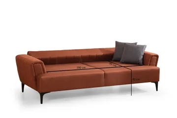 Lilesville 3-Pers. Sovesofa - Rød - Møbler - Sofaer - Sovesofaer