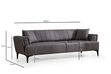 Lilesville 3-Pers. Sovesofa - Mørkegrå - Møbler - Sofaer - Sovesofaer