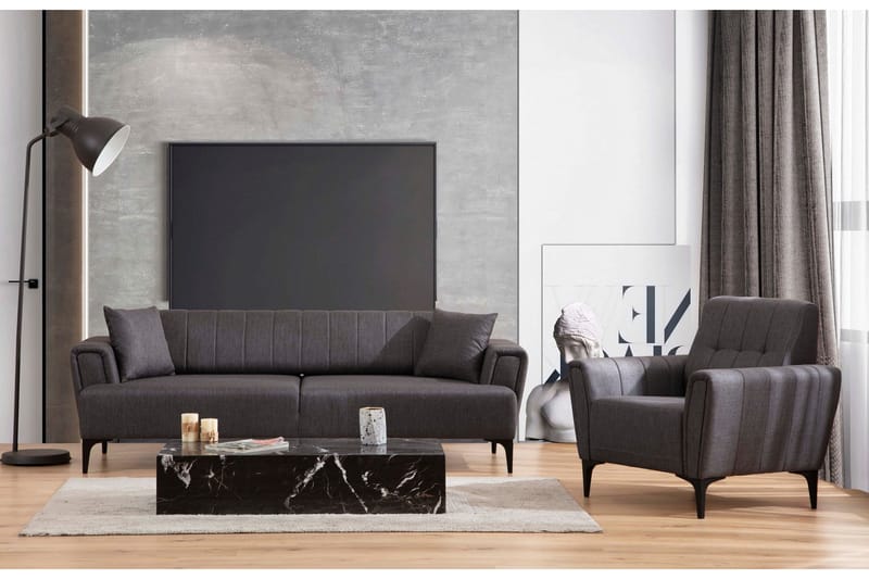 Lilesville 3-Pers. Sovesofa - Mørkegrå - Møbler - Sofaer - Sovesofaer