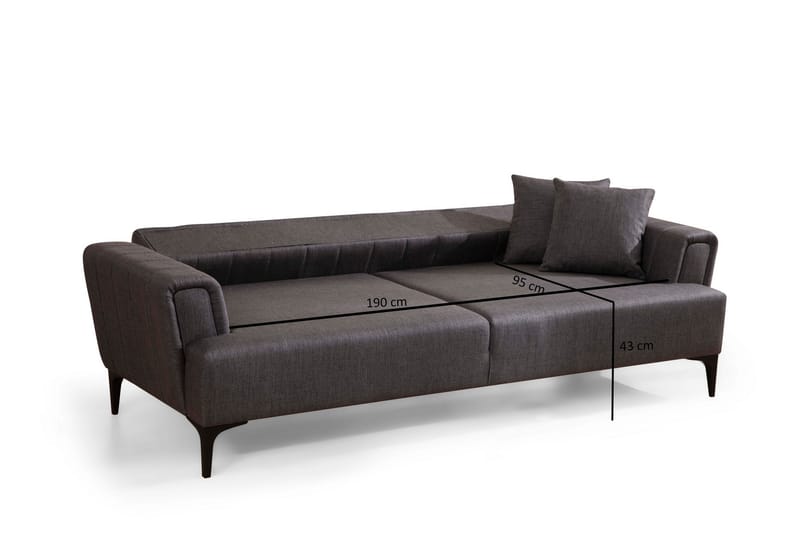 Lilesville 3-Pers. Sovesofa - Mørkegrå - Møbler - Sofaer - Sovesofaer