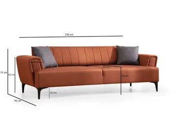 Lilesville 3-Pers. Sovesofa - Rød - Møbler - Sofaer - Sovesofaer