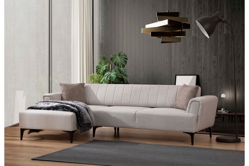 Lilesville Sovesofa med chaiselong - Beige - Sovesofaer - Hjørnesovesofa