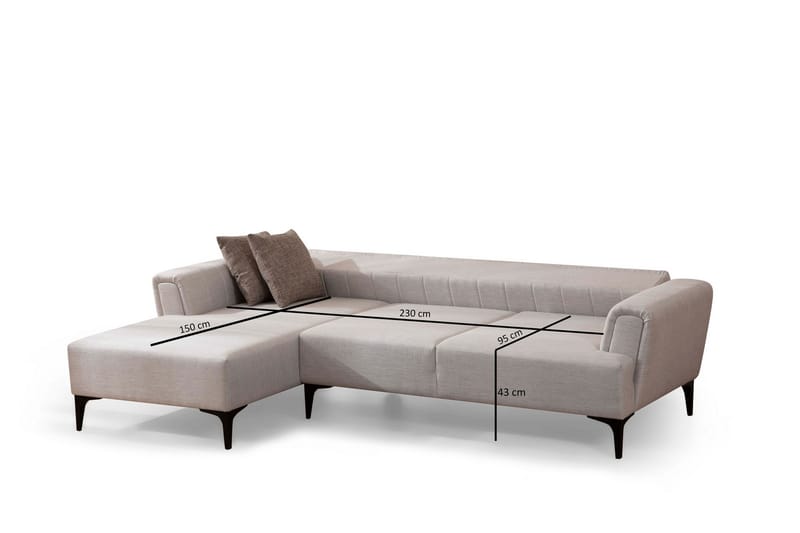 Lilesville Sovesofa med chaiselong - Beige - Sovesofaer - Hjørnesovesofa