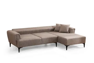 Lilesville Sovesofa med chaiselong - Lysebrun - Møbler - Sofaer - Sovesofaer