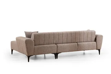 Lilesville Sovesofa med chaiselong - Lysebrun - Møbler - Sofaer - Sovesofaer