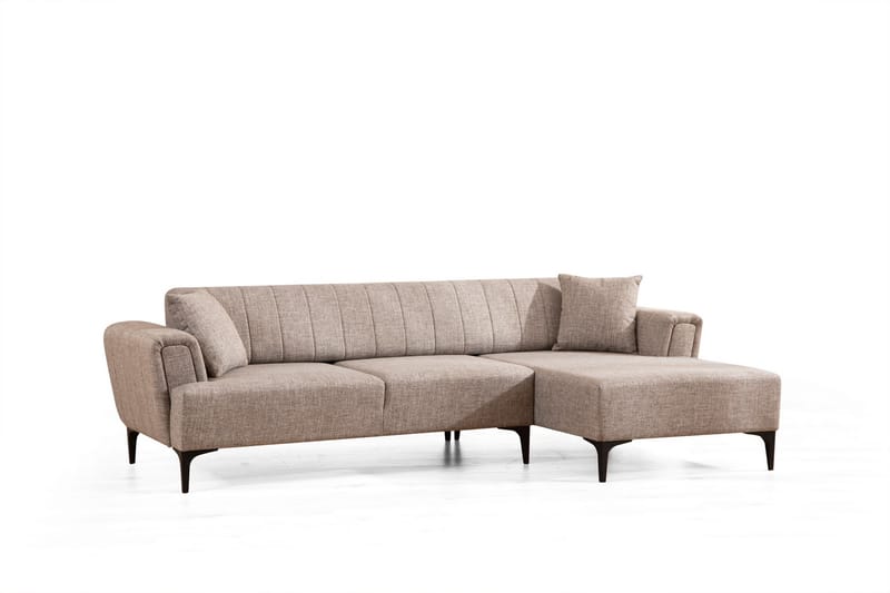 Lilesville Sovesofa med chaiselong - Lysebrun - Møbler - Sofaer - Sovesofaer